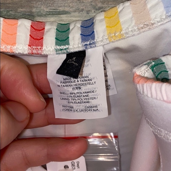 J. Crew one piece rainbow stripe size 2 swimsuit - Picture 6 of 7